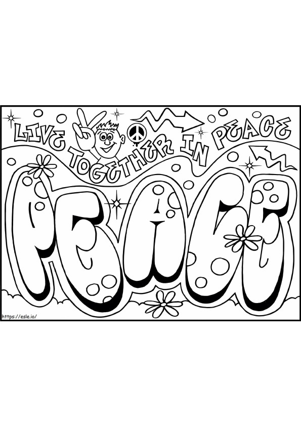 Live Together In Peace coloring page