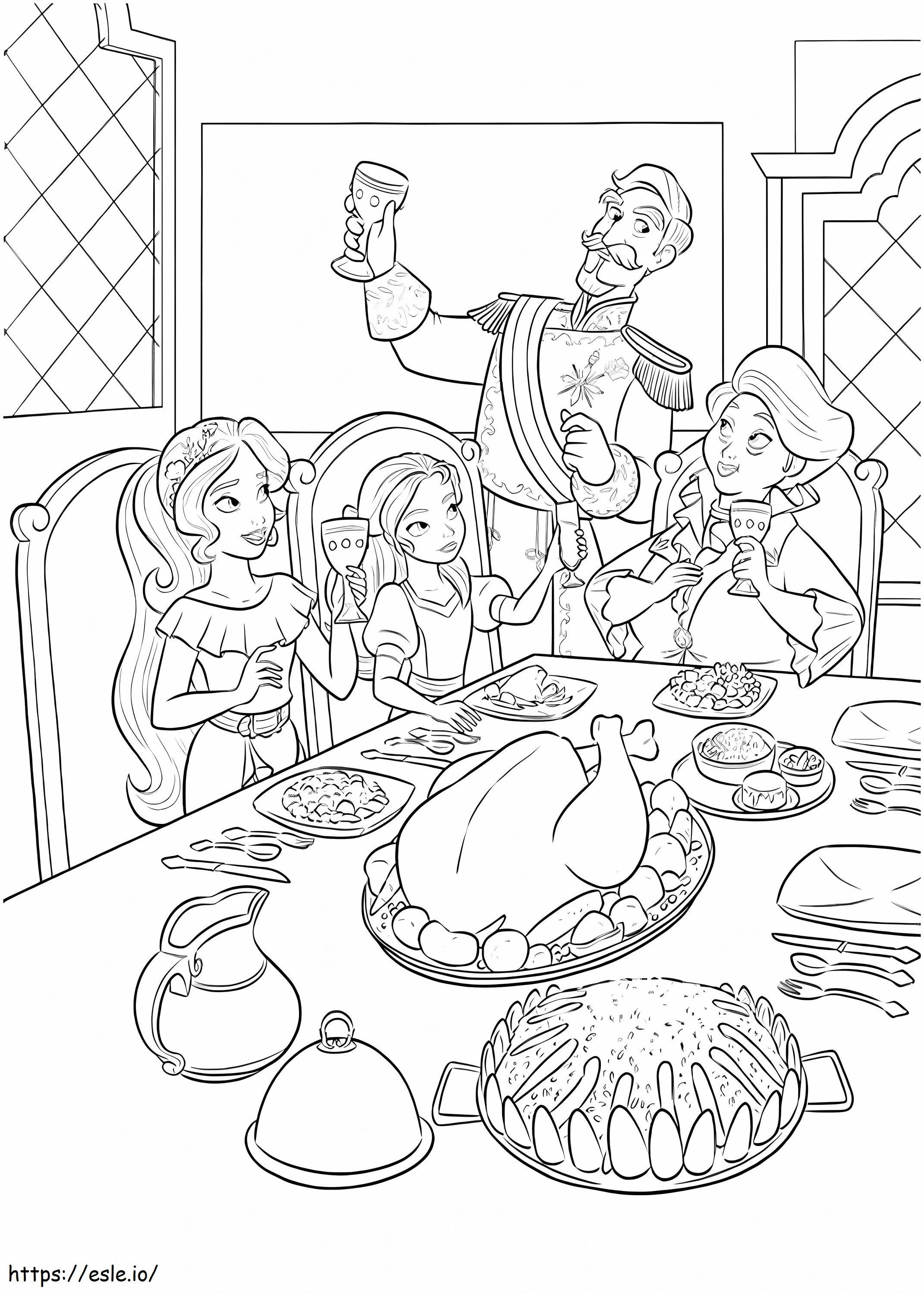 1566028943_Elena_N_Isabel_Having_Dinner A4 coloring page