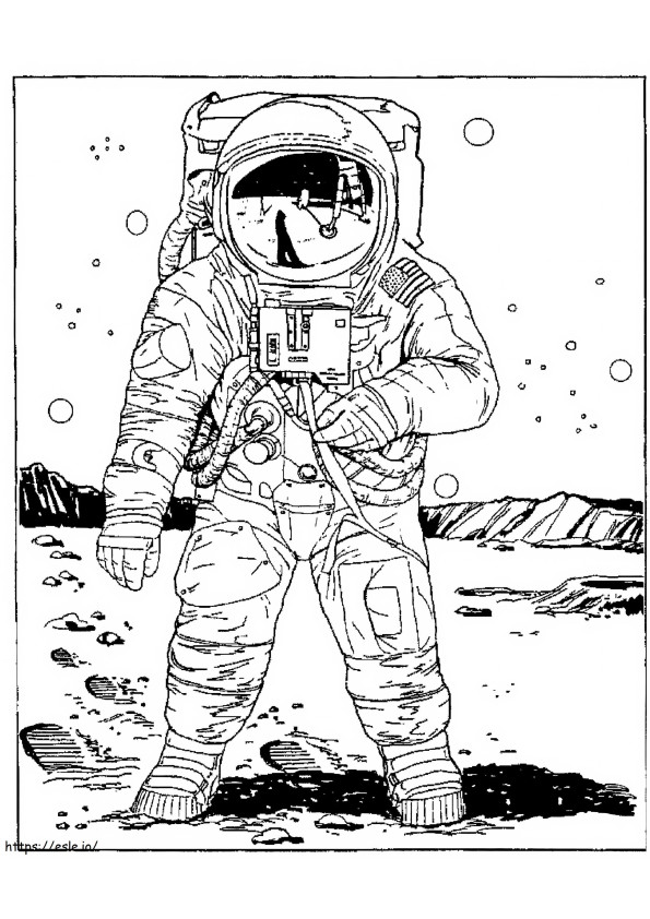 Coloriage Espace astronaute à imprimer dessin