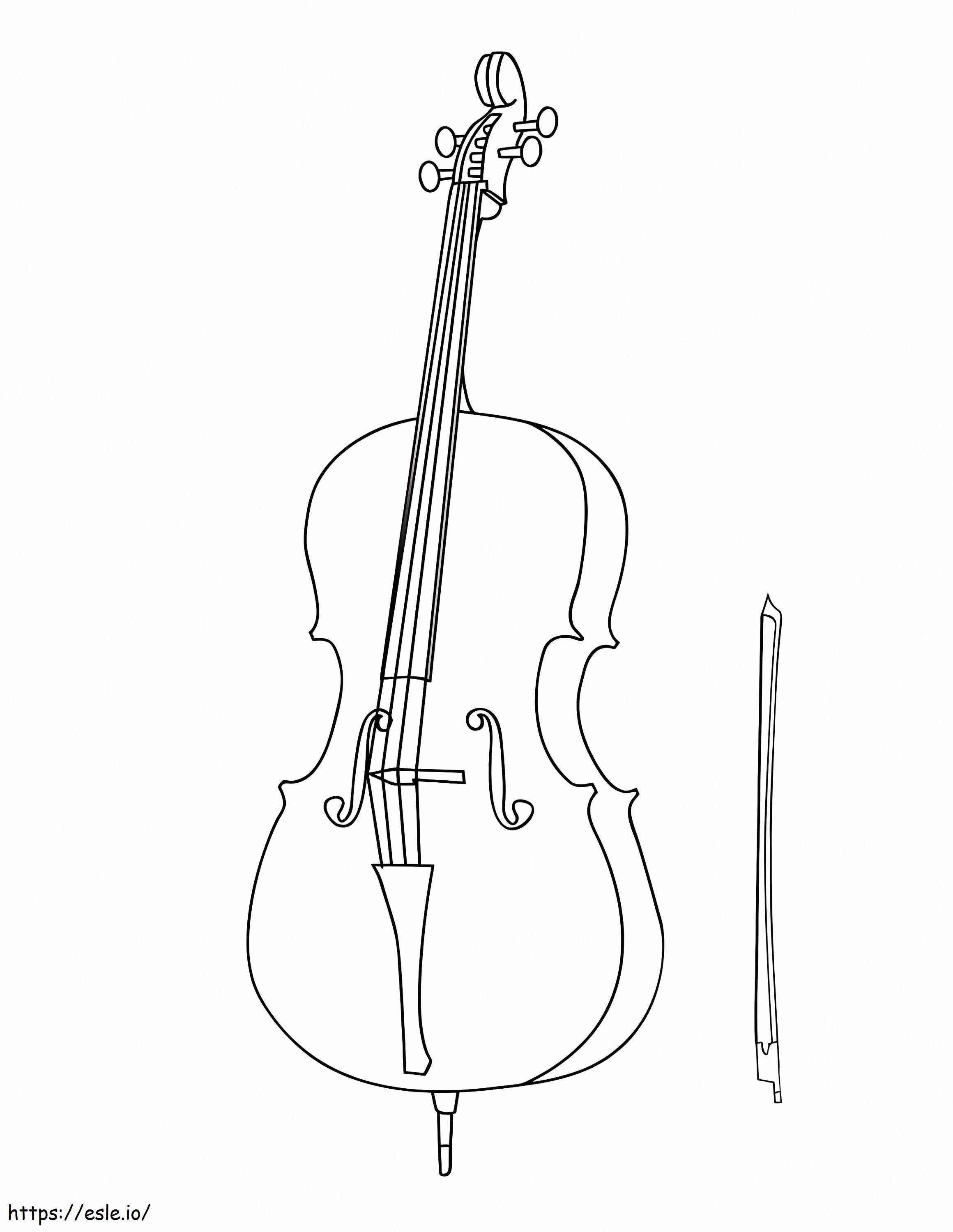 Imprimir violoncelo para colorir