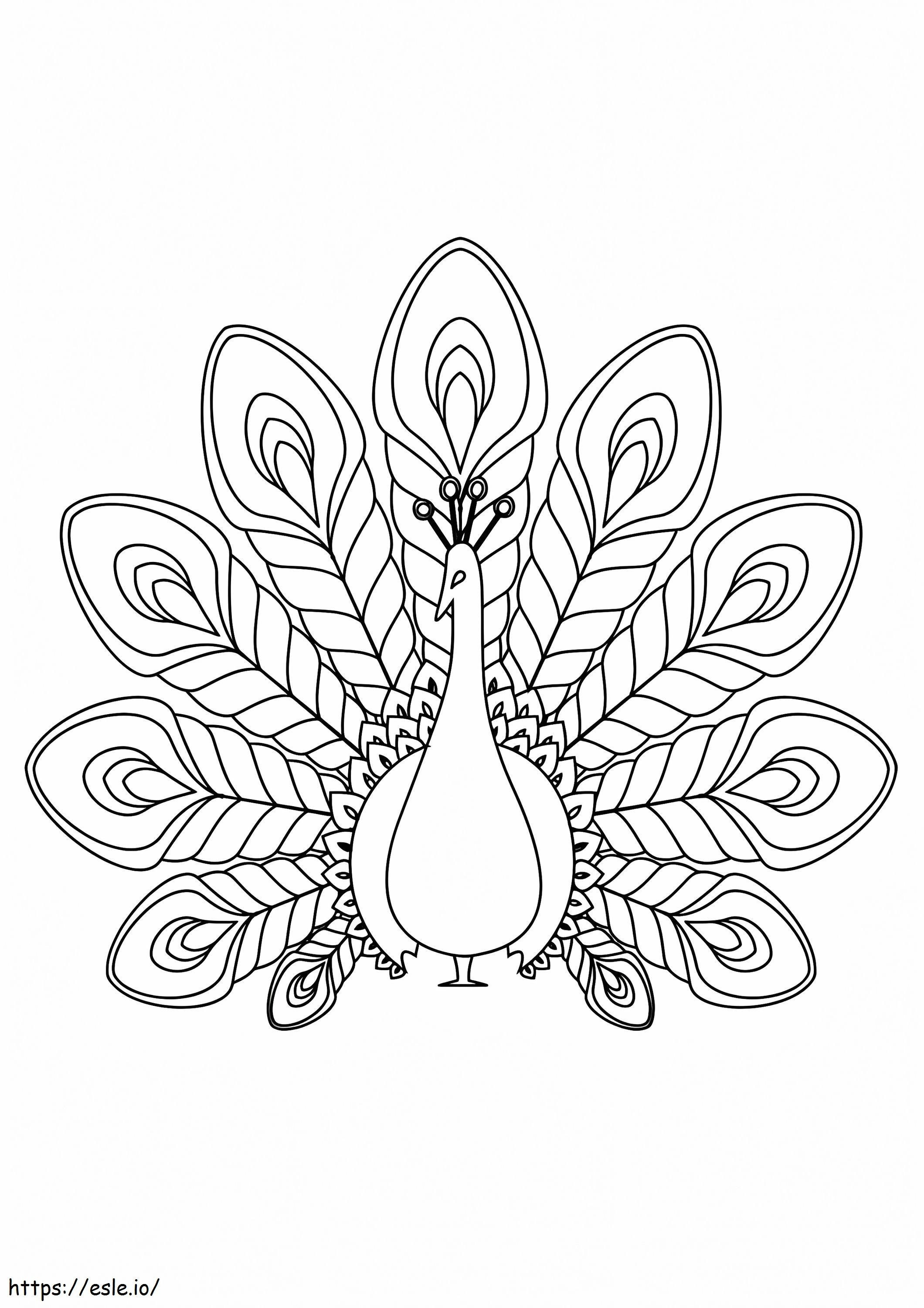 Stunning Peacock coloring page