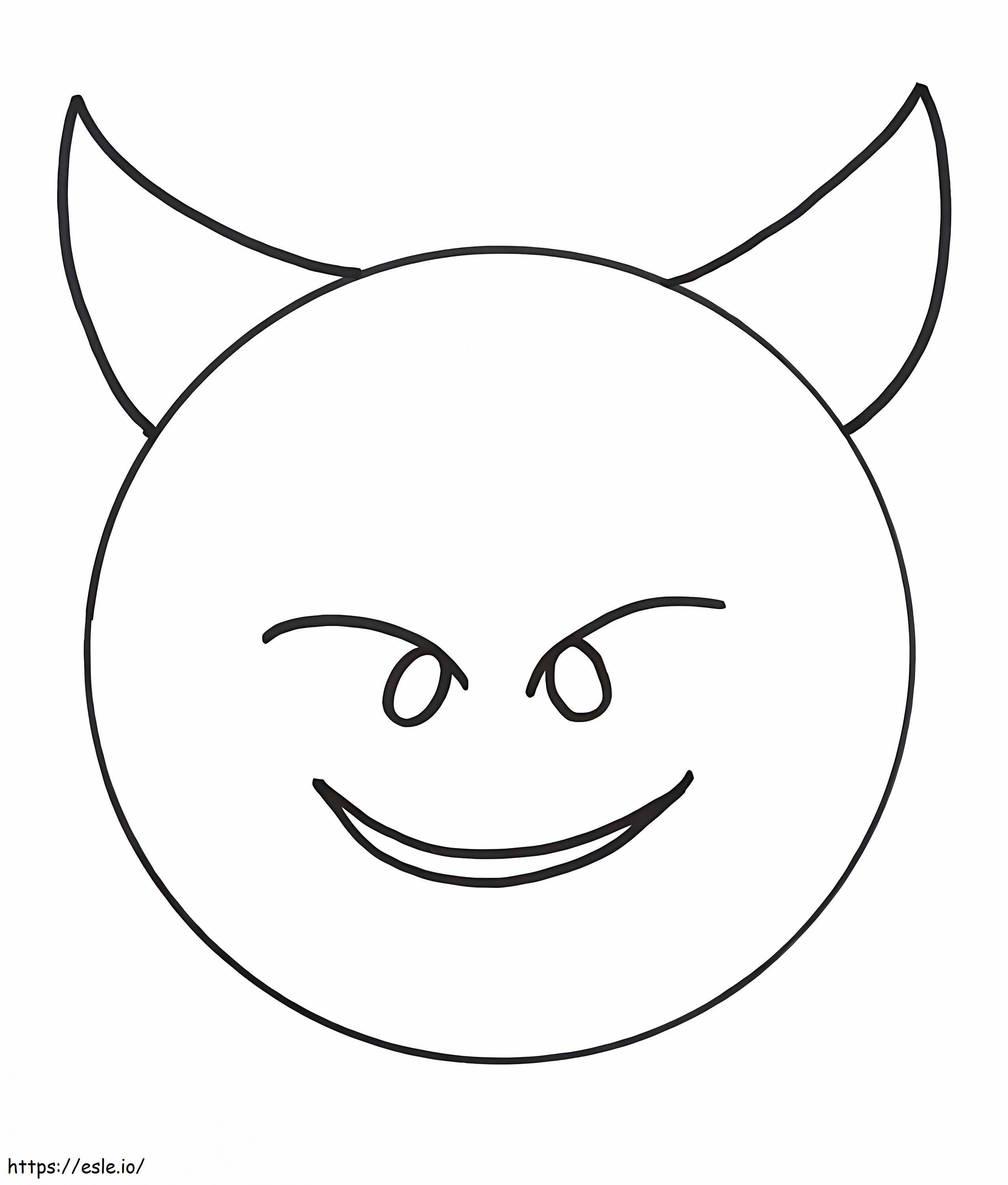 Coloriage Diable Emoji à imprimer dessin