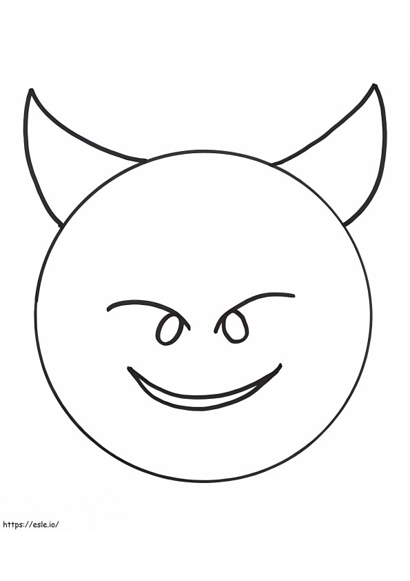 Coloriage Diable Emoji à imprimer dessin