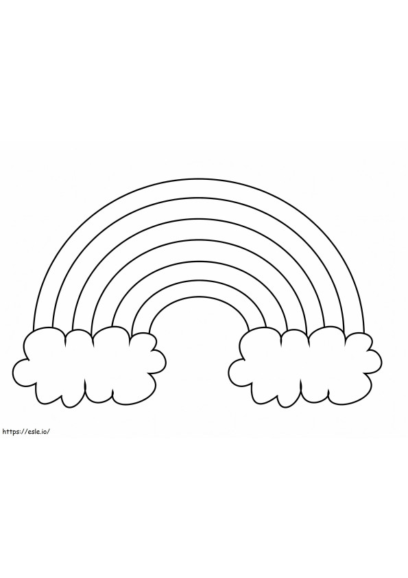 Simple Rainbow Coloring Page