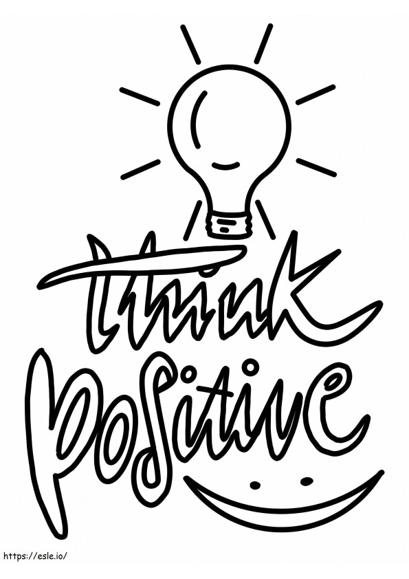 Free Printable Think Positive coloring page