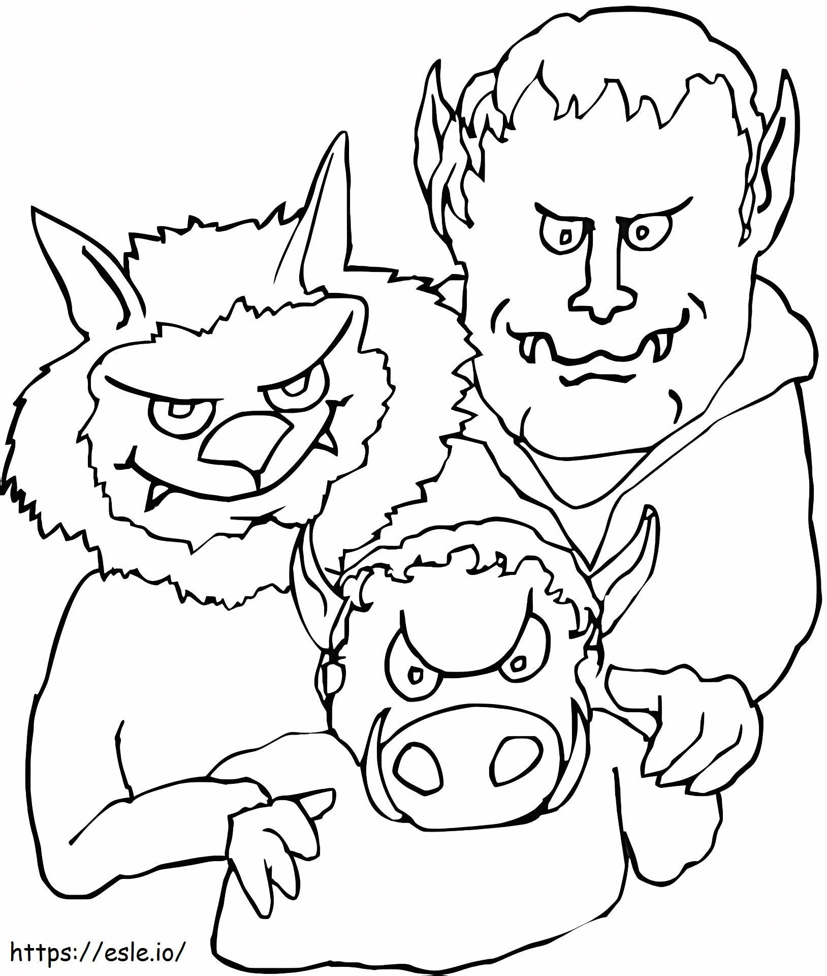 Família Vampiro para colorir