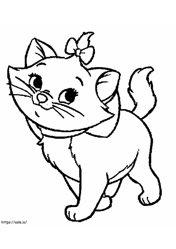 Pretty Marie Cat coloring page