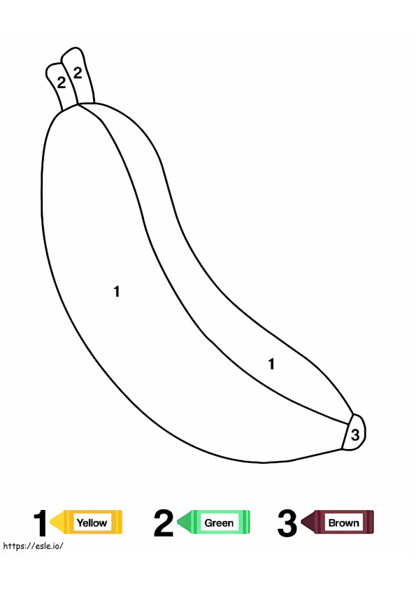 Cor de banana por número para colorir