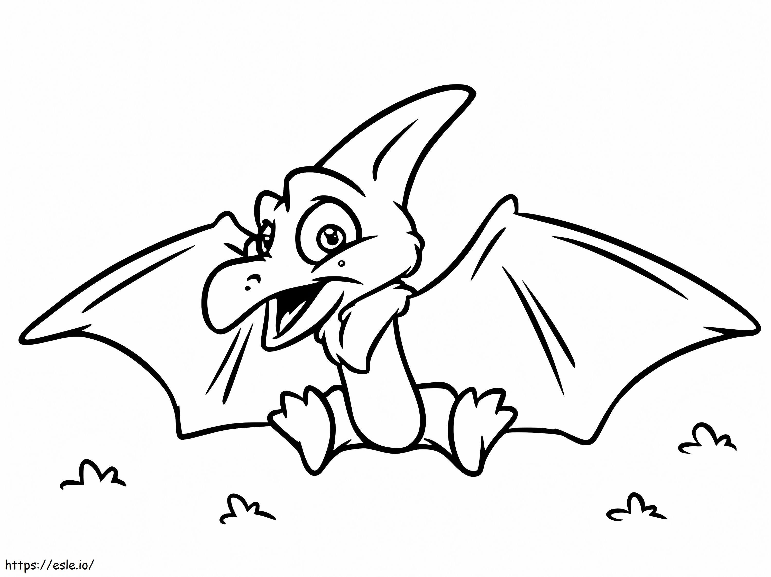 Easy Flying Dinosaur coloring page