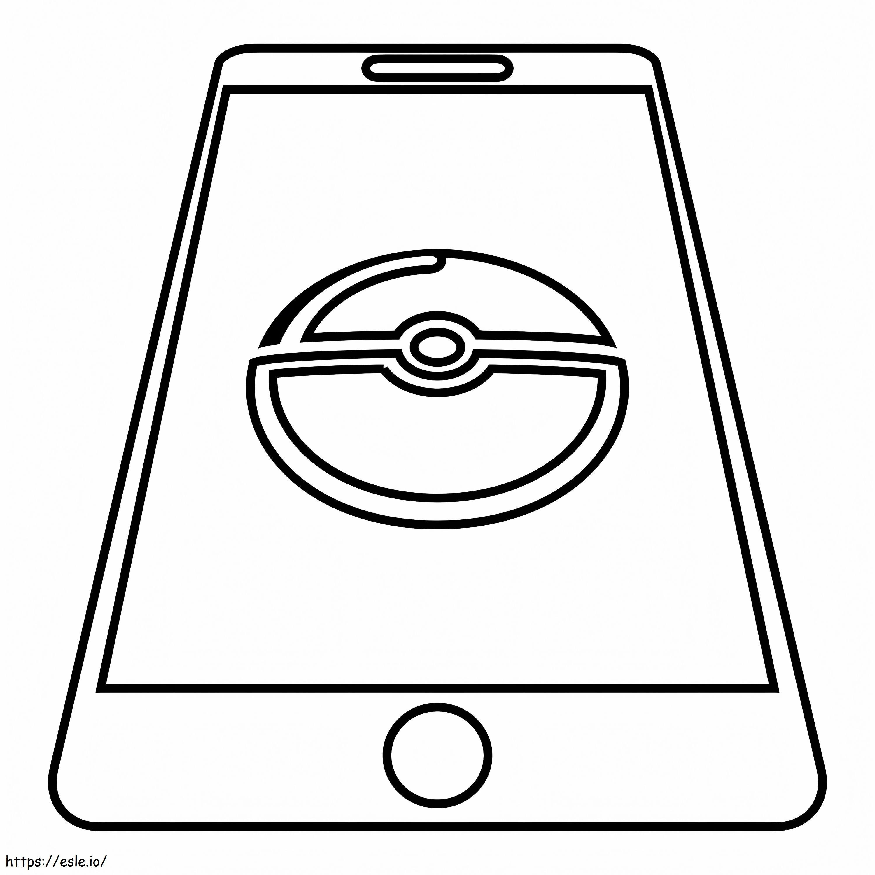Pokéball op smartphone kleurplaat kleurplaat