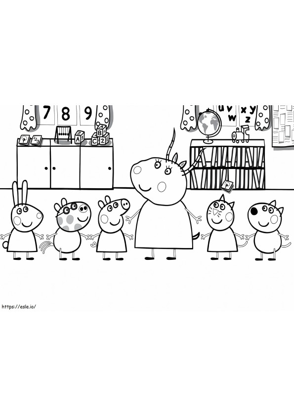 Peppa Pig In Class coloring page