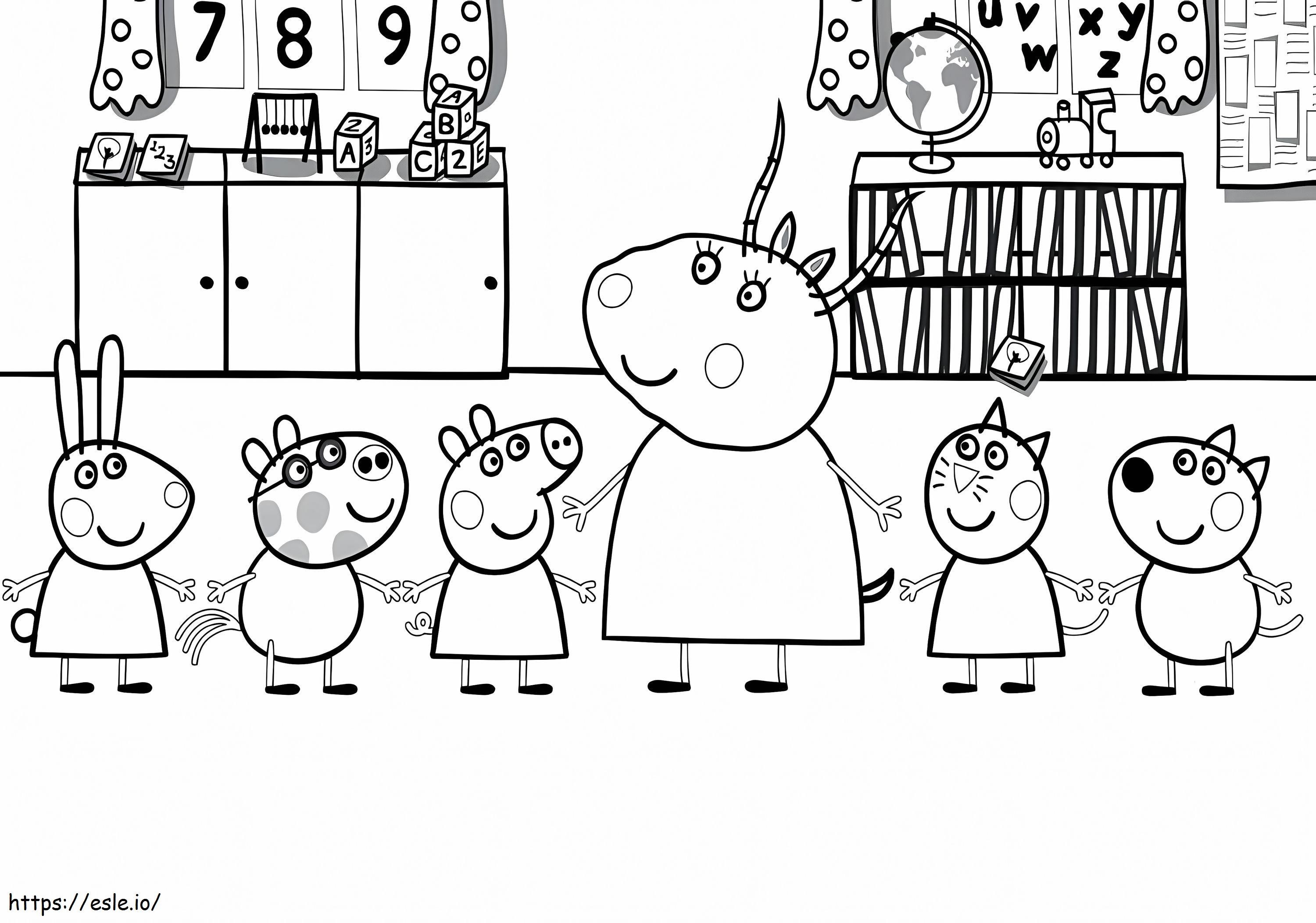 Peppa Pig In Class coloring page