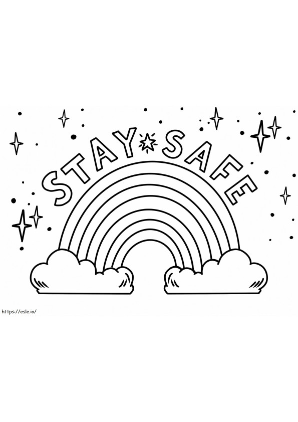 Stay Safe Rainbow Coloring Page coloring page
