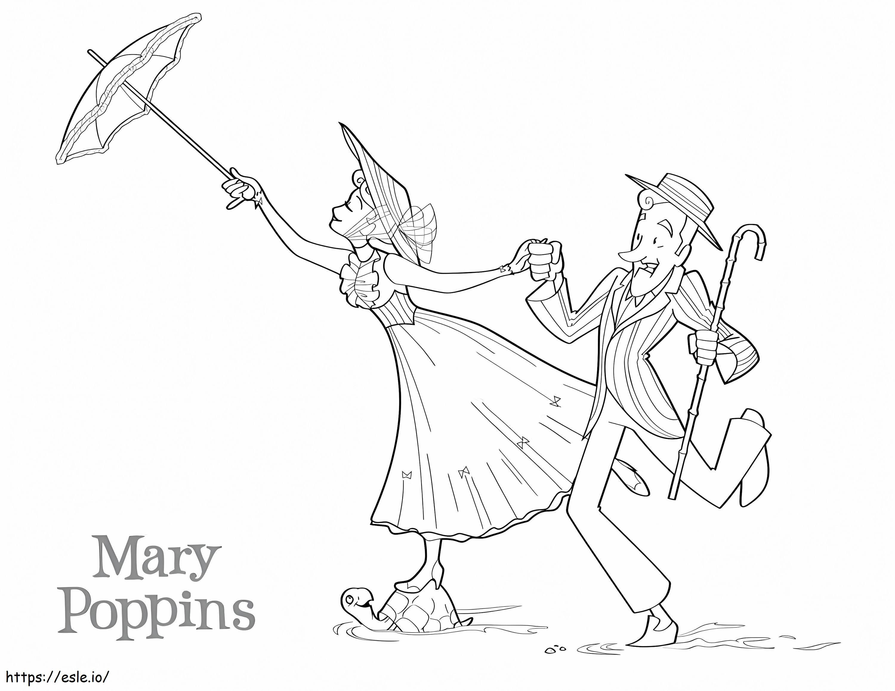 Animazione di Mary Poppins da colorare