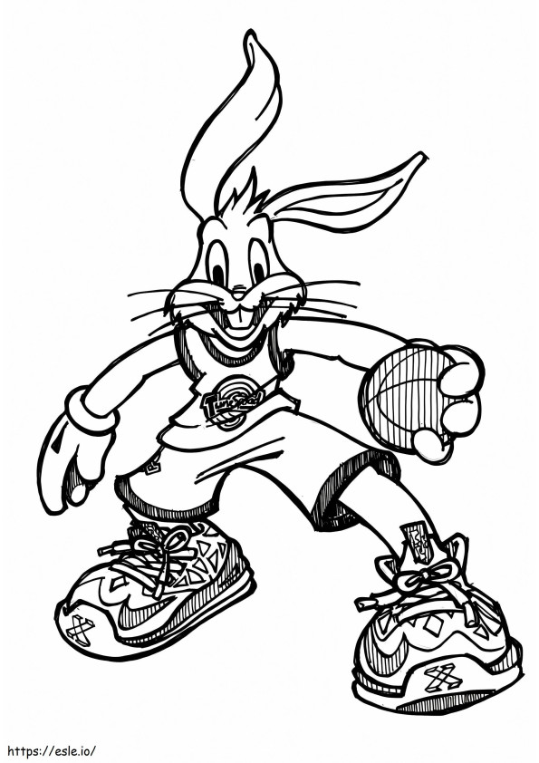 Coloriage Bugs Bunny de Space Jam à imprimer dessin