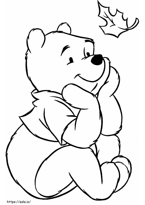 Winnie The Pooh Looks At The Leaves coloring page