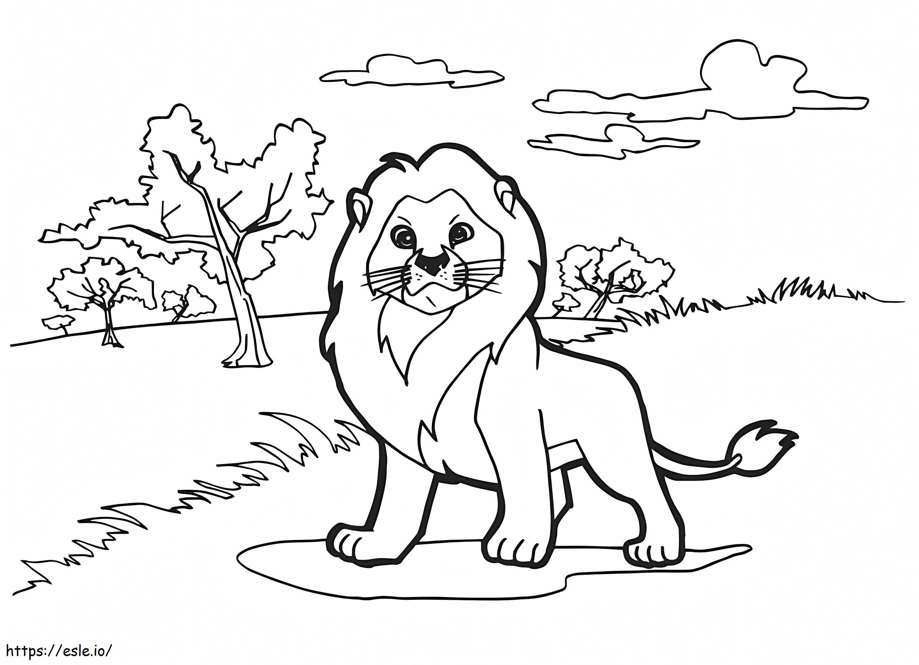 Leijona ilmainen värityskuva