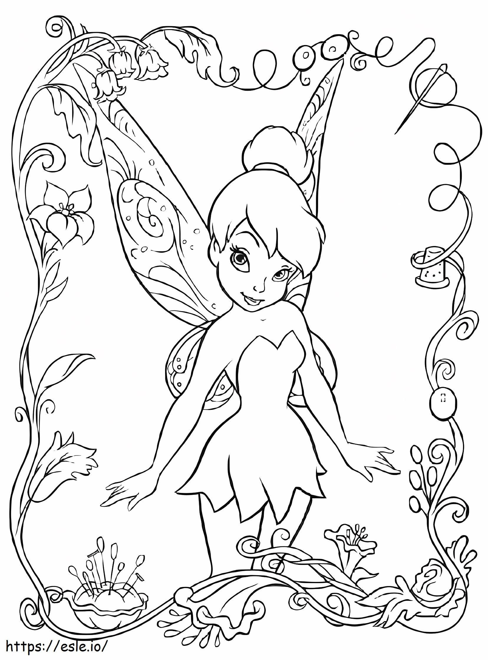 Basic Tinkerbell coloring page