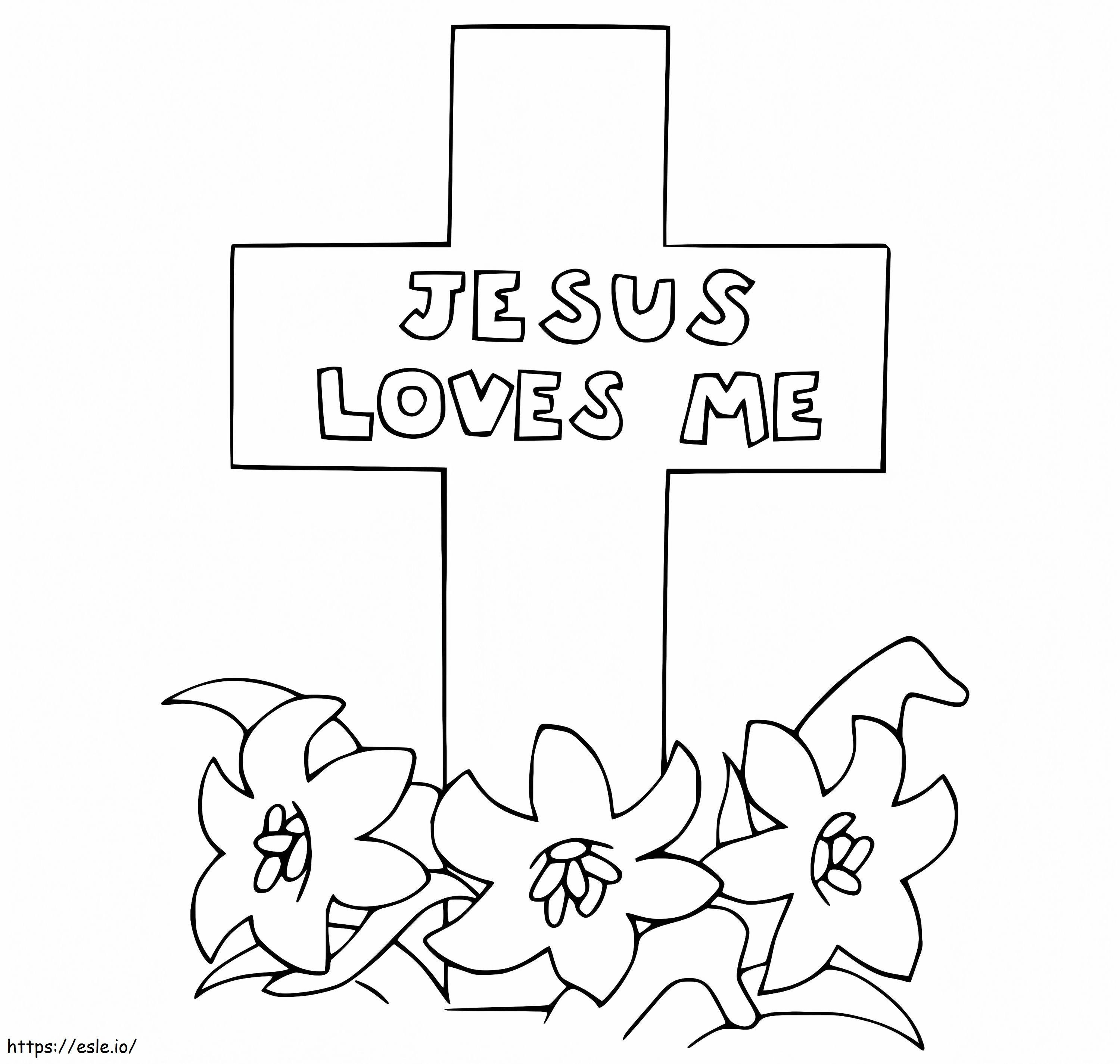Yazdırılabilir İsa Beni Seviyor boyama
