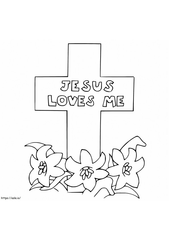 Nyomtatható Jézus szeret engem kifestő