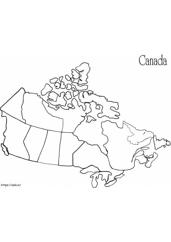 Mapa do Canadá 3 para colorir