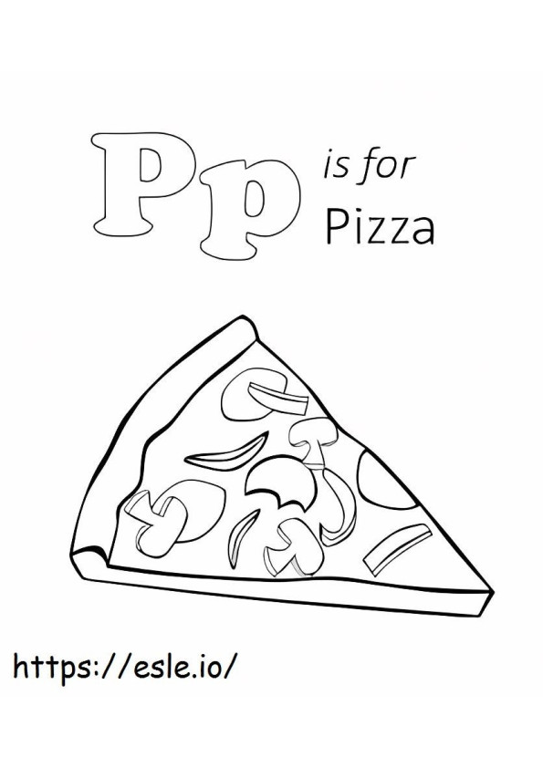 P Is For Pizza coloring page