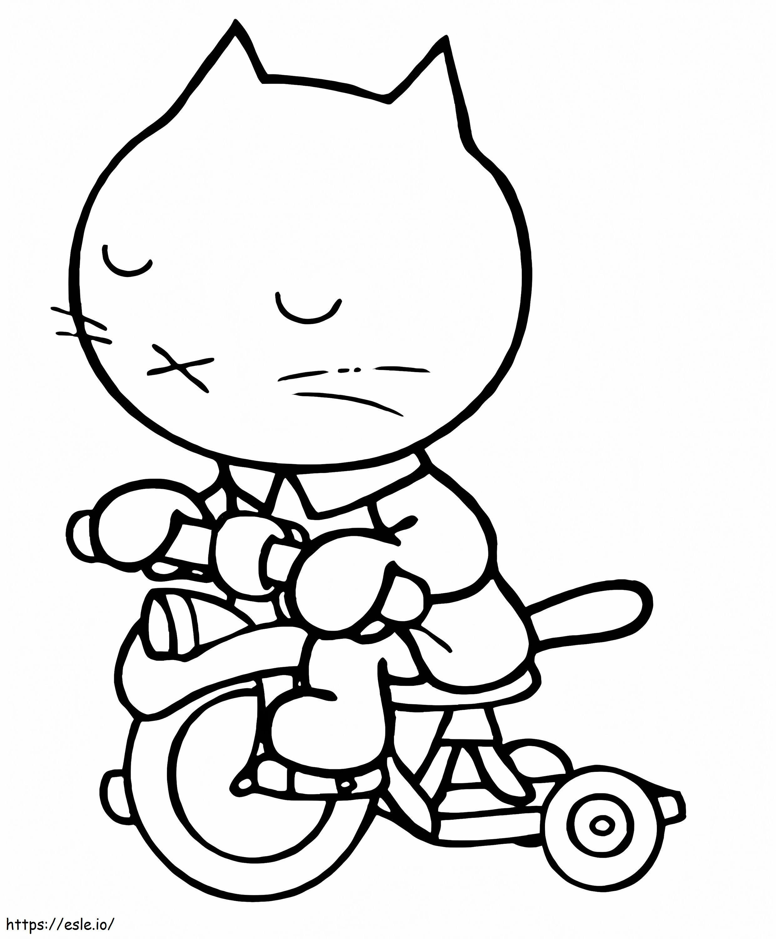 Musti On Tricycle coloring page
