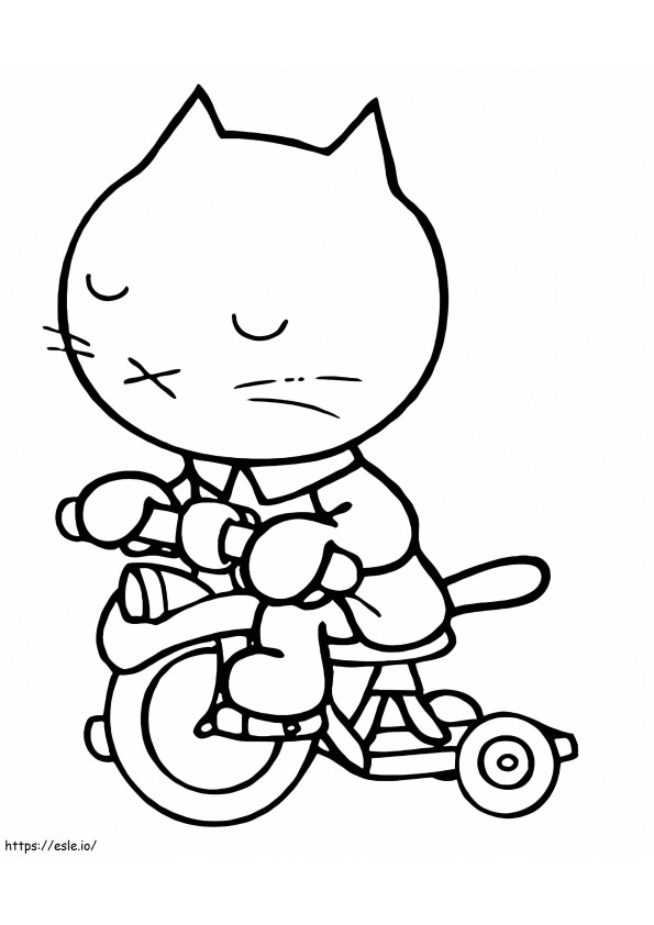 Musti On Tricycle coloring page