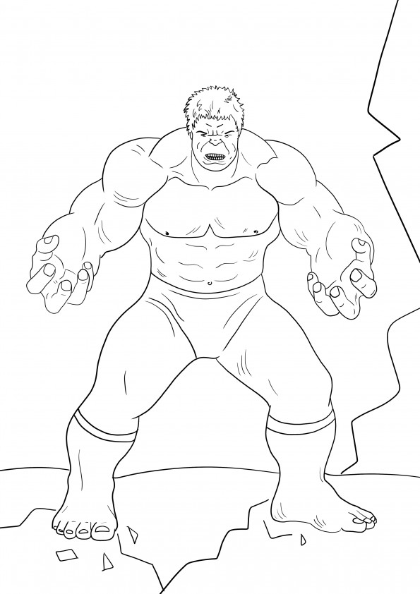 Furious Hulk to print for free and color image