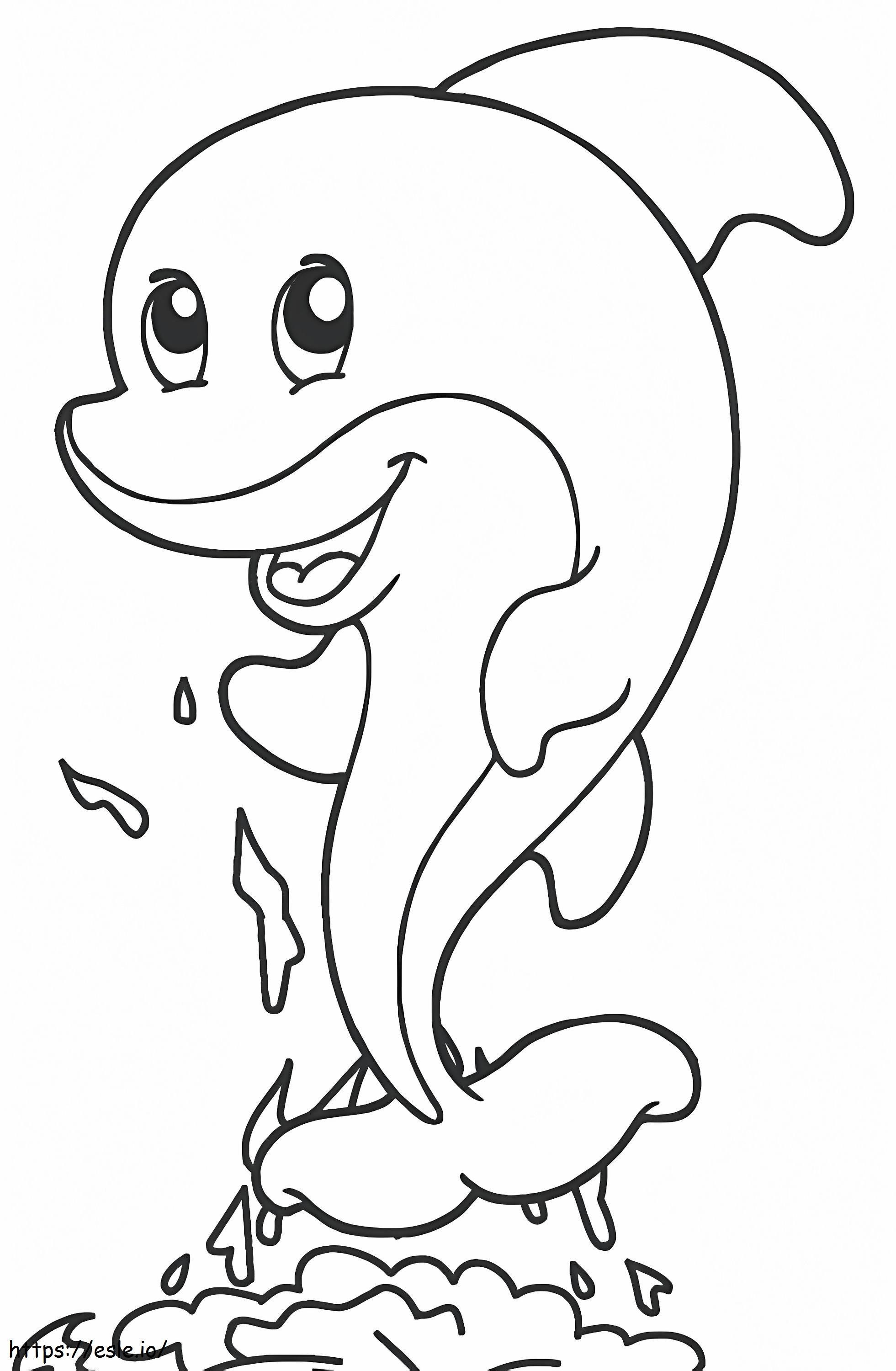 Funny Dolphin coloring page