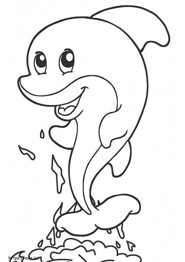 Funny Dolphin coloring page