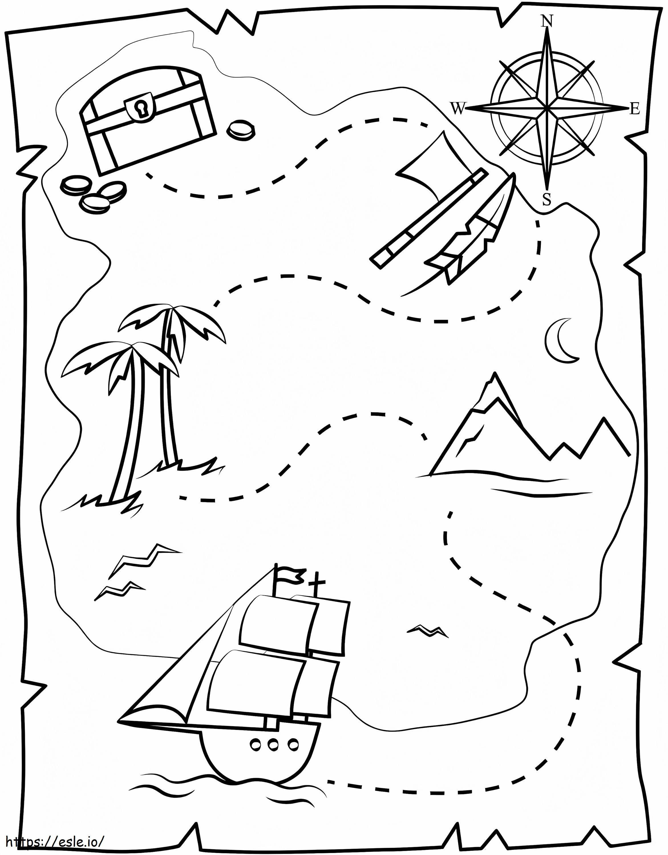 Treasure Map 8 coloring page