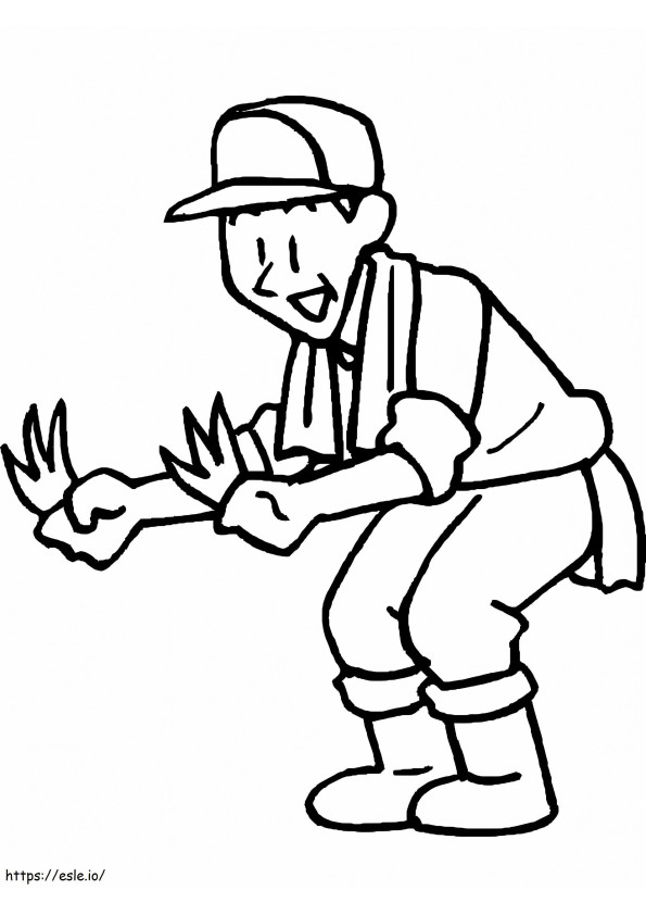 Farmer Is Working coloring page