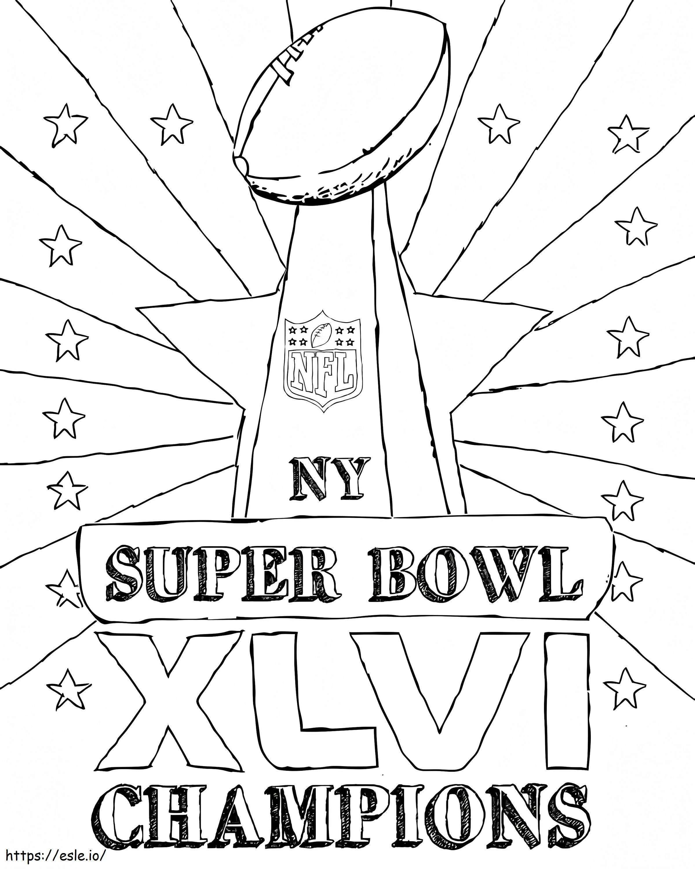 Kolorowanka z trofeum Super Bowl kolorowanka