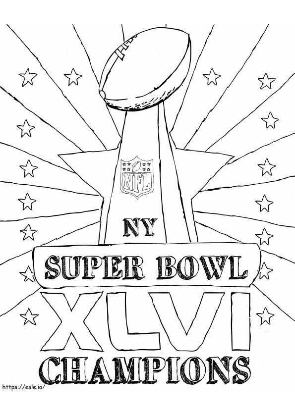 Super Bowl Trophy színező oldal kifestő