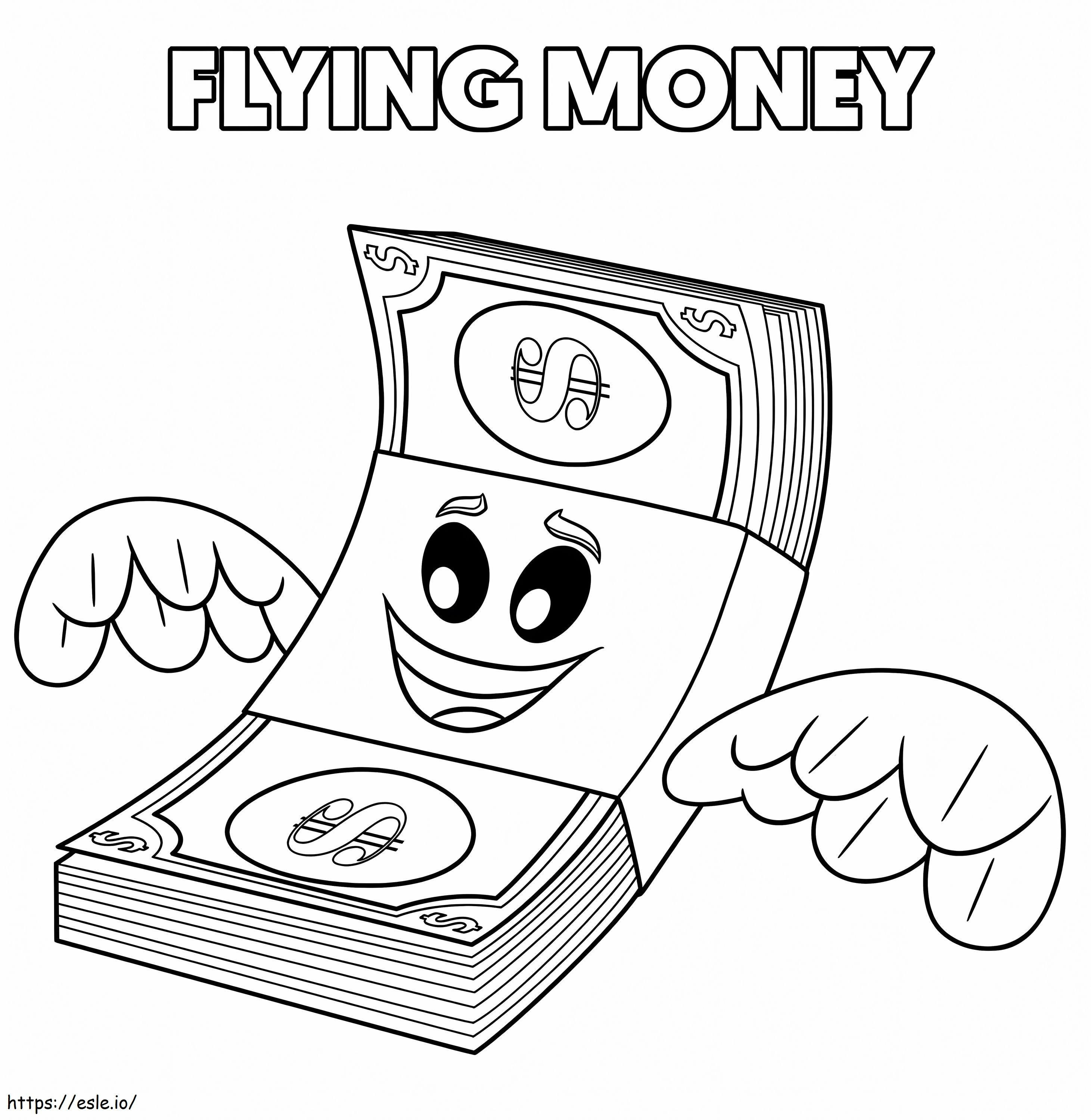 Dinheiro voador do filme Emoji para colorir