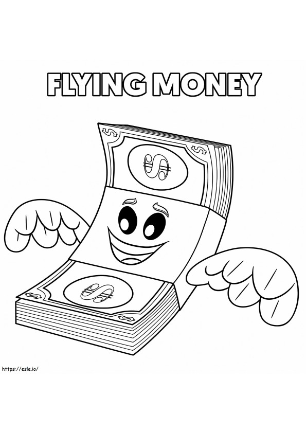 Dinheiro voador do filme Emoji para colorir