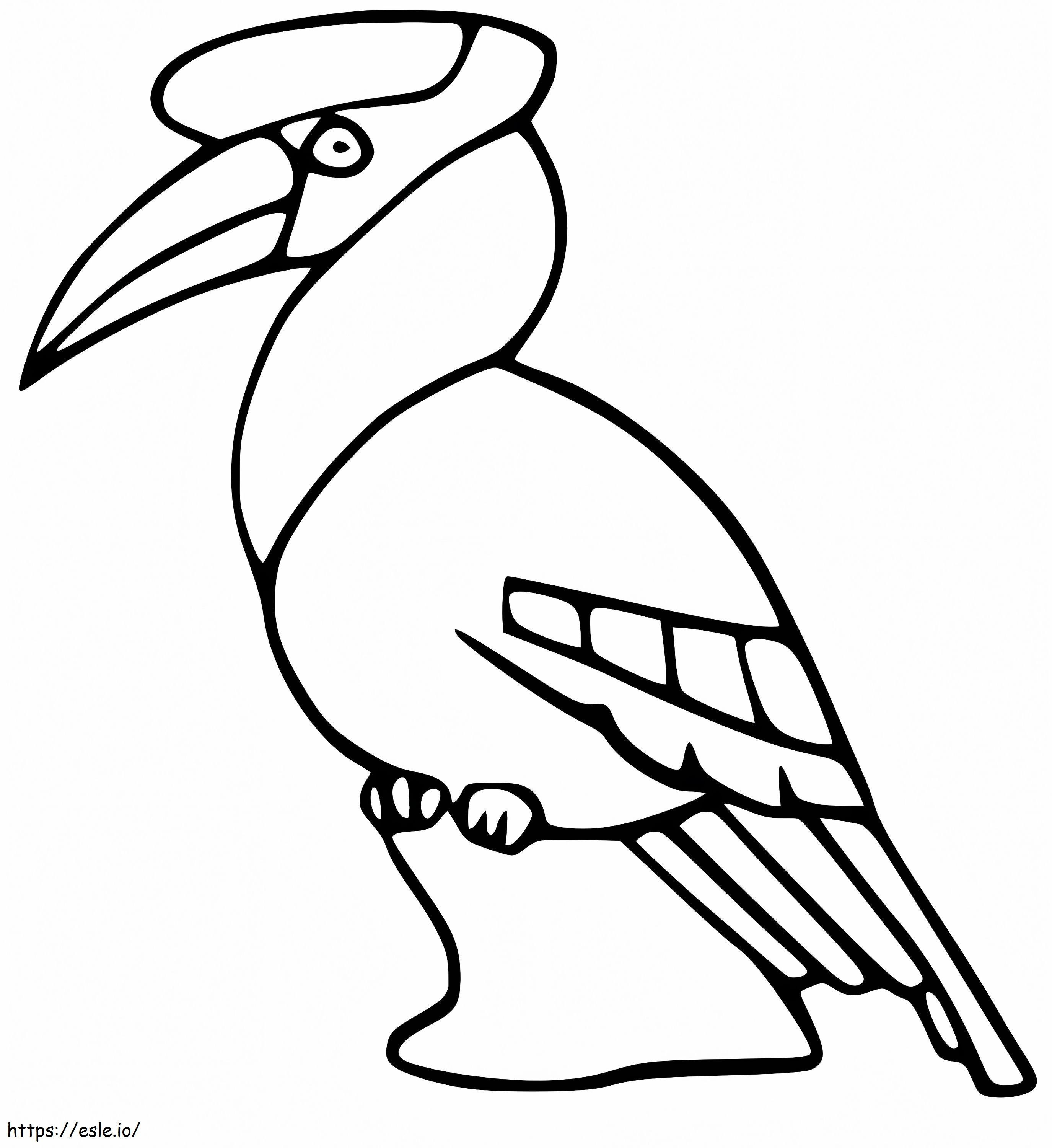Printable Hornbill coloring page