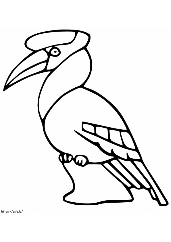 Tulostettava Hornbill värityskuva