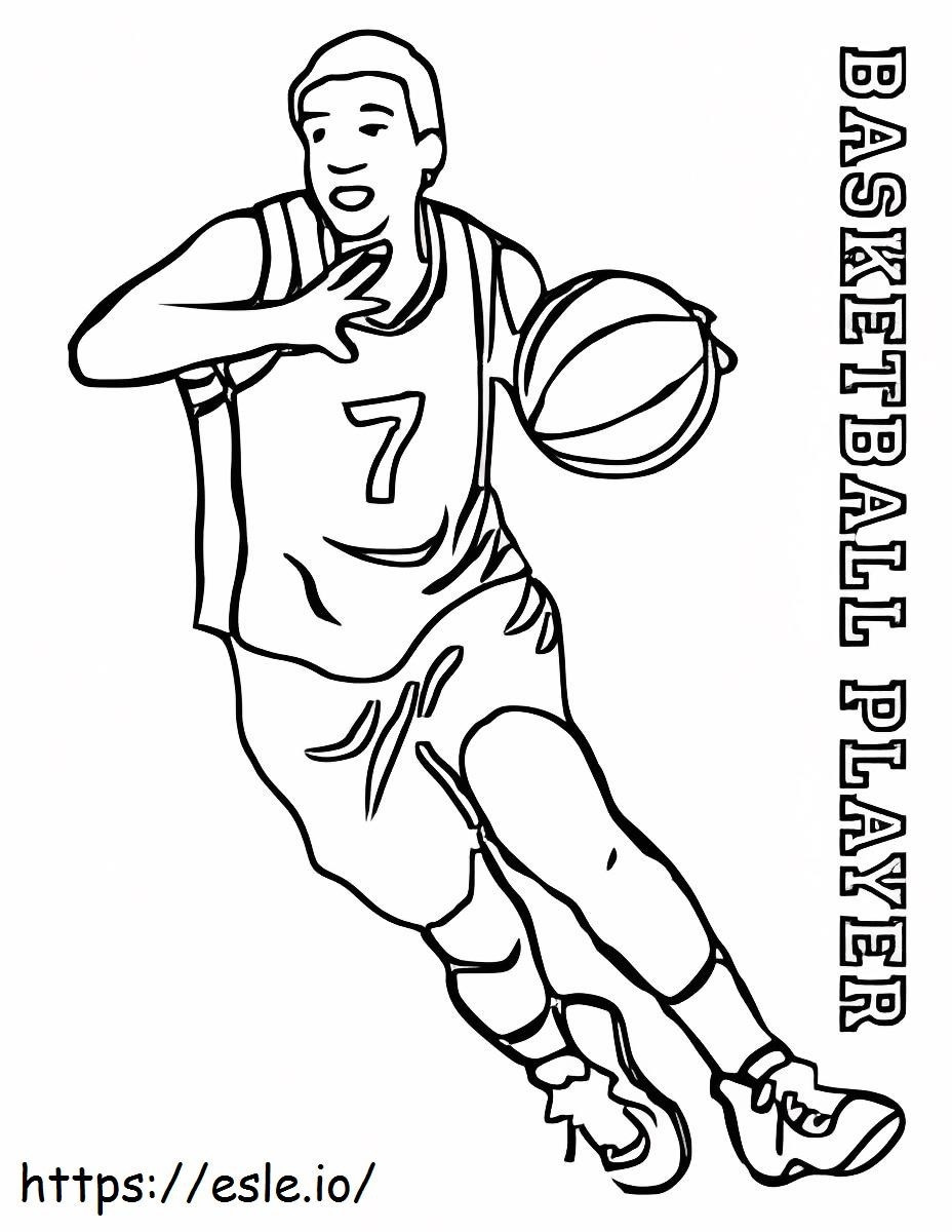 Jugador de baloncesto corriendo para colorear