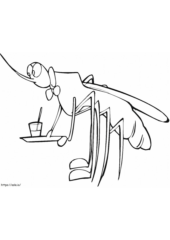 Waiter Mosquito coloring page