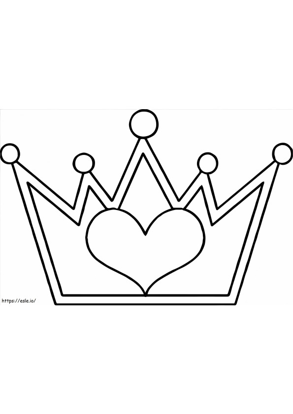 Heart In Crown coloring page