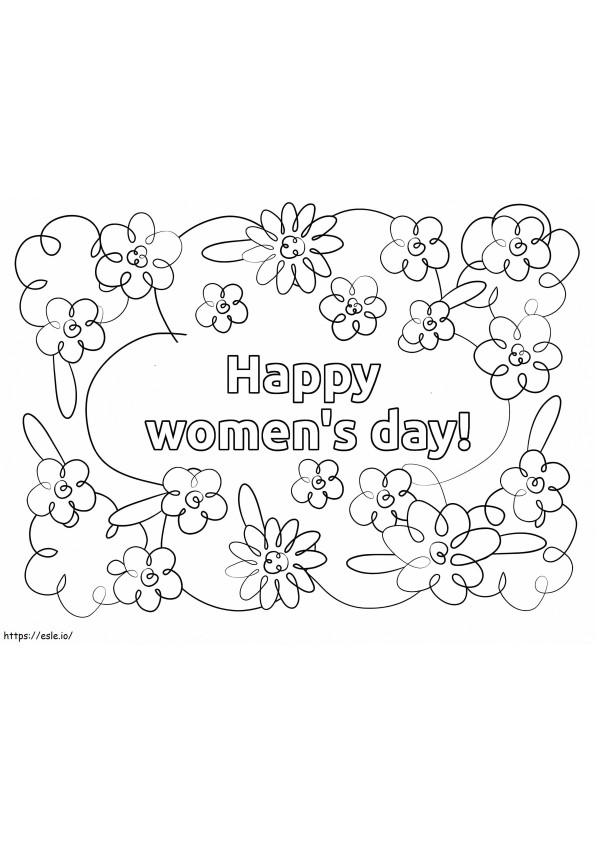Coloriage Fleurs pour la journée de la femme à imprimer dessin
