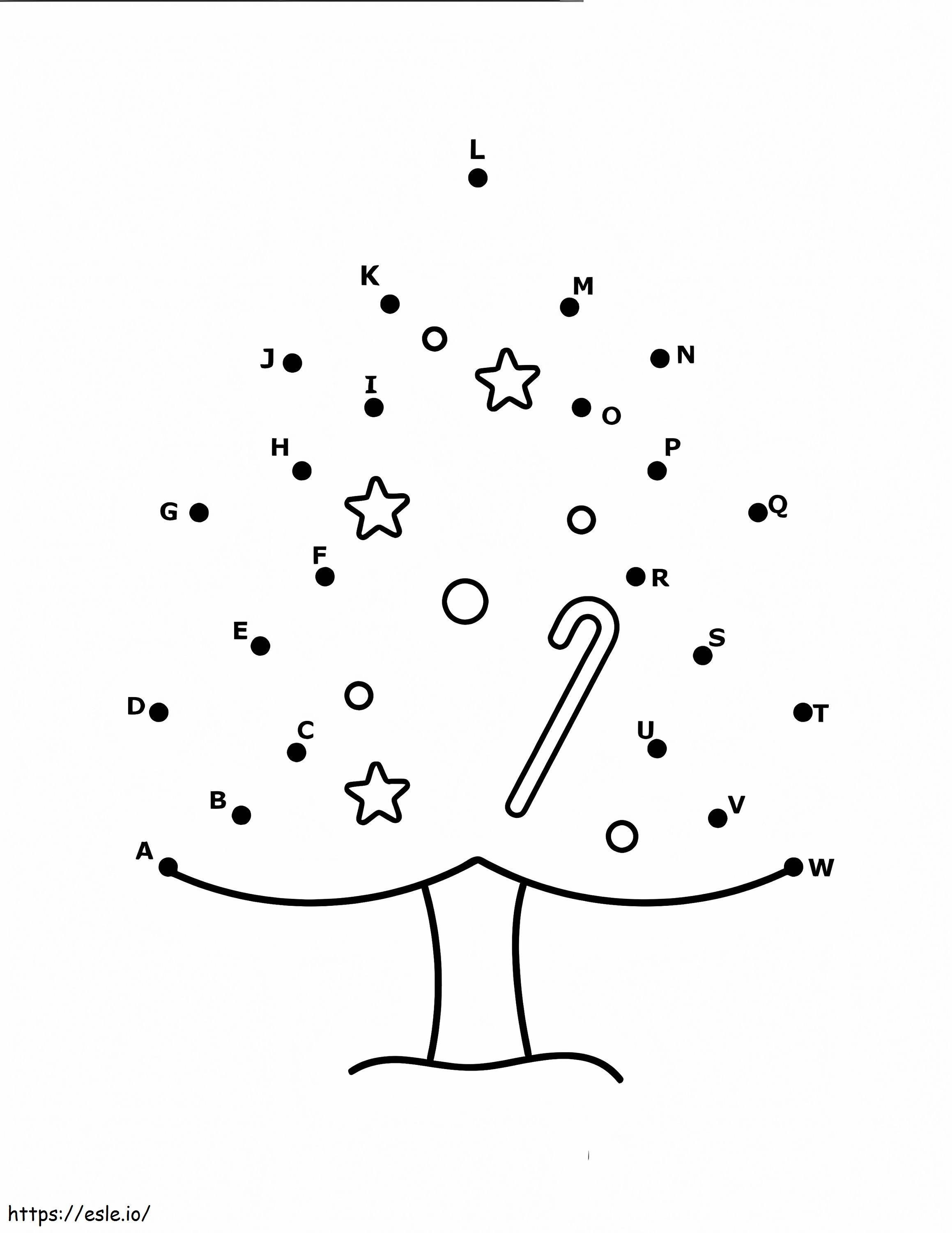 Print Christmas Tree Dot To Dots coloring page
