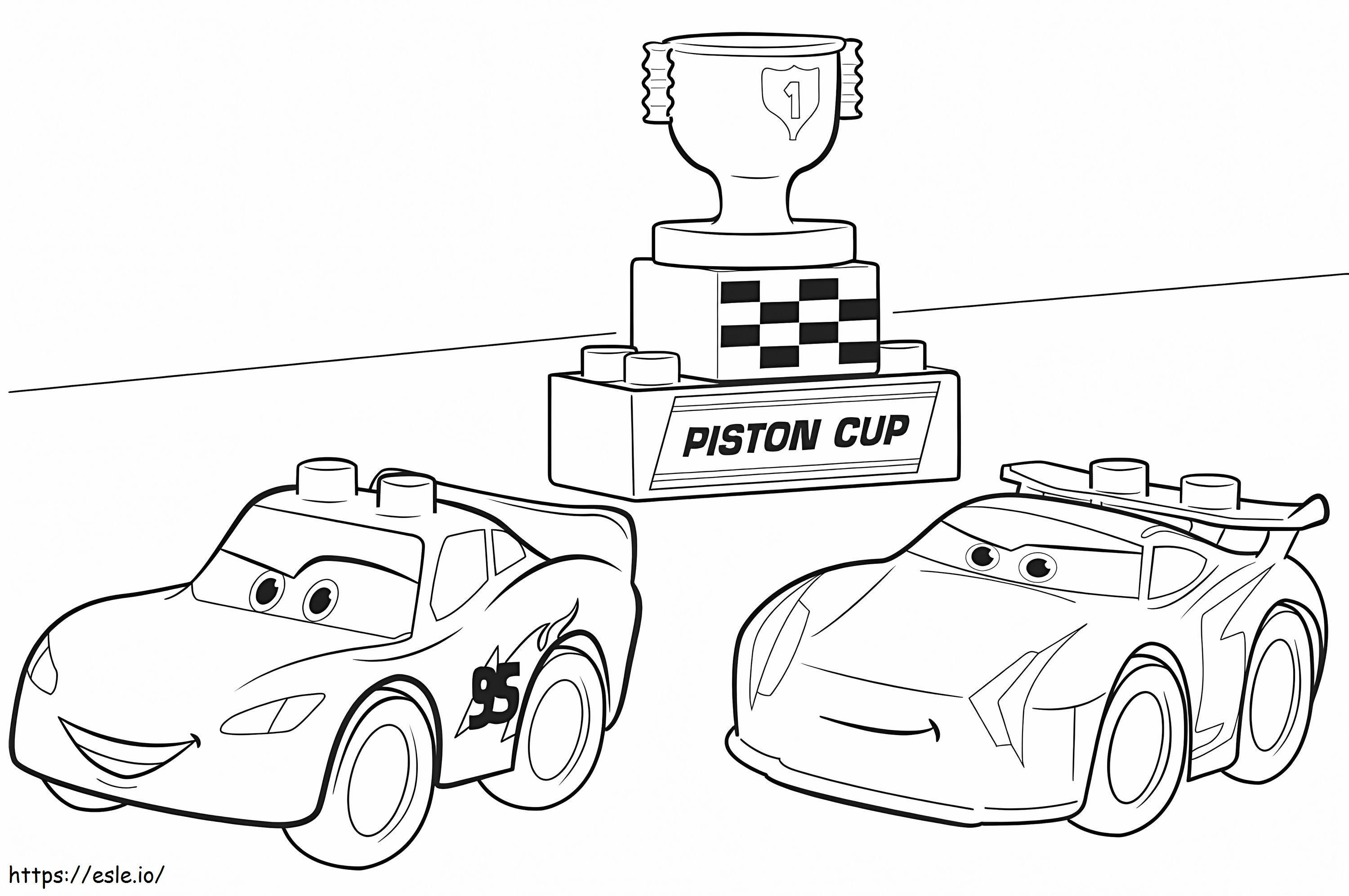 Cars 3 Lightning McQueen Lego Duplo coloring page