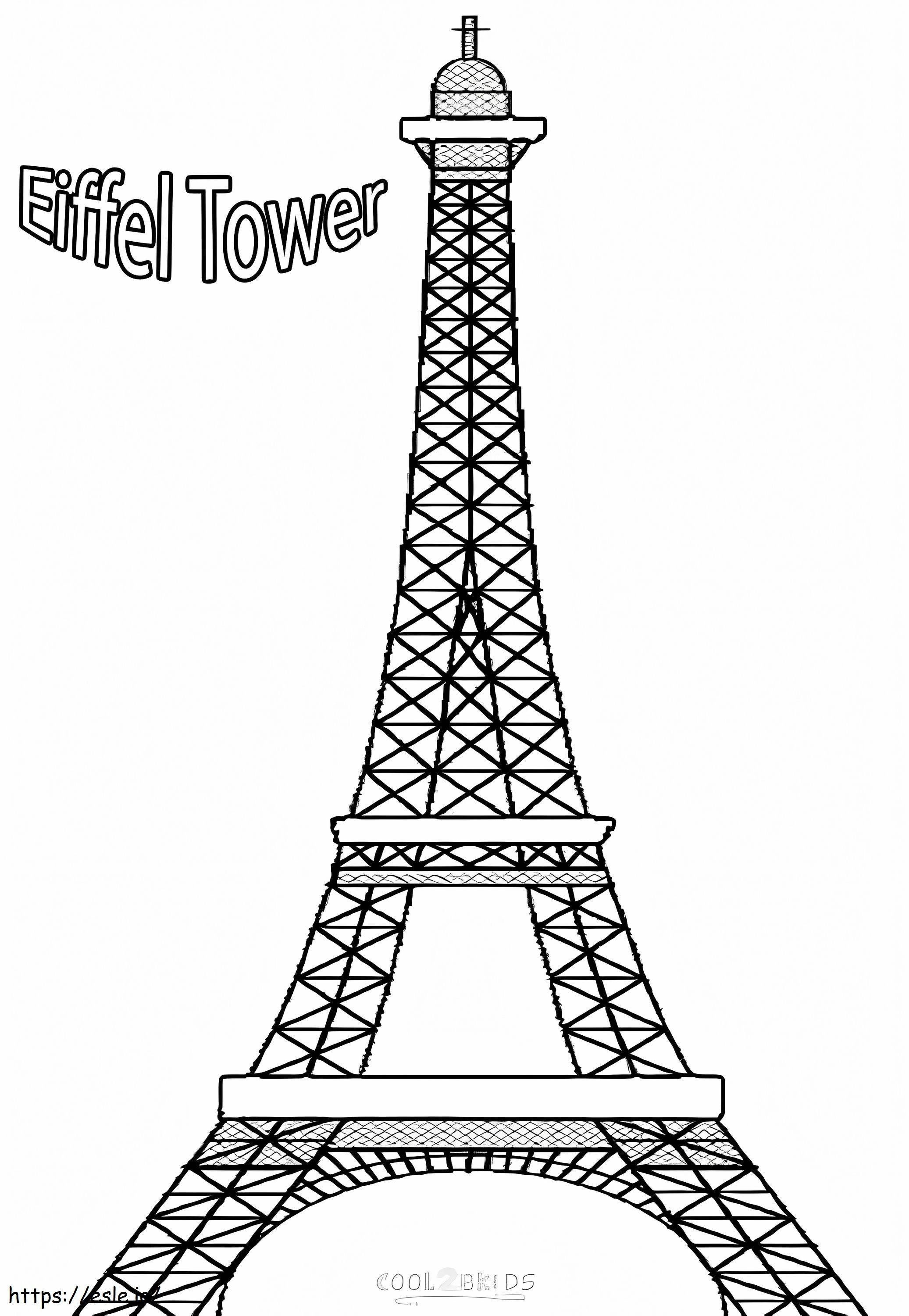 Turnul Eiffel din Paris de colorat