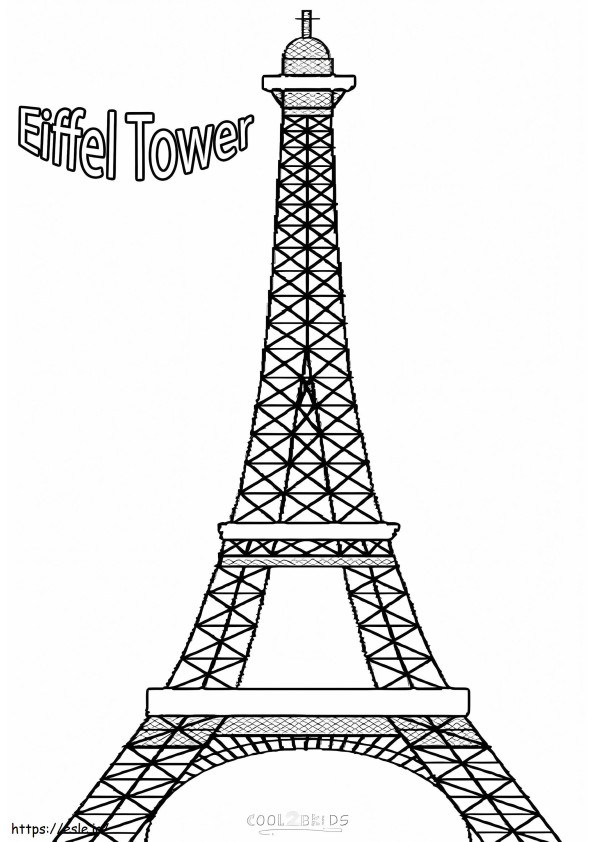 Coloriage Tour Eiffel à Paris à imprimer dessin