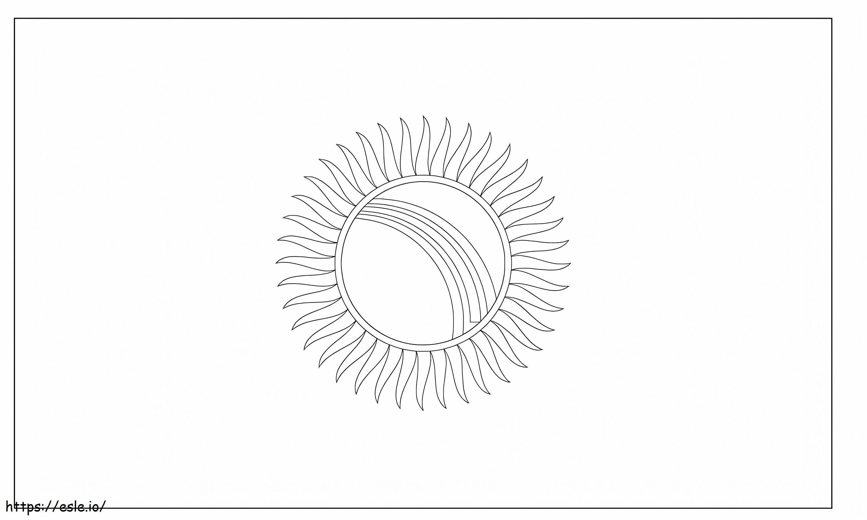 Flag Of Kyrgyzstan coloring page