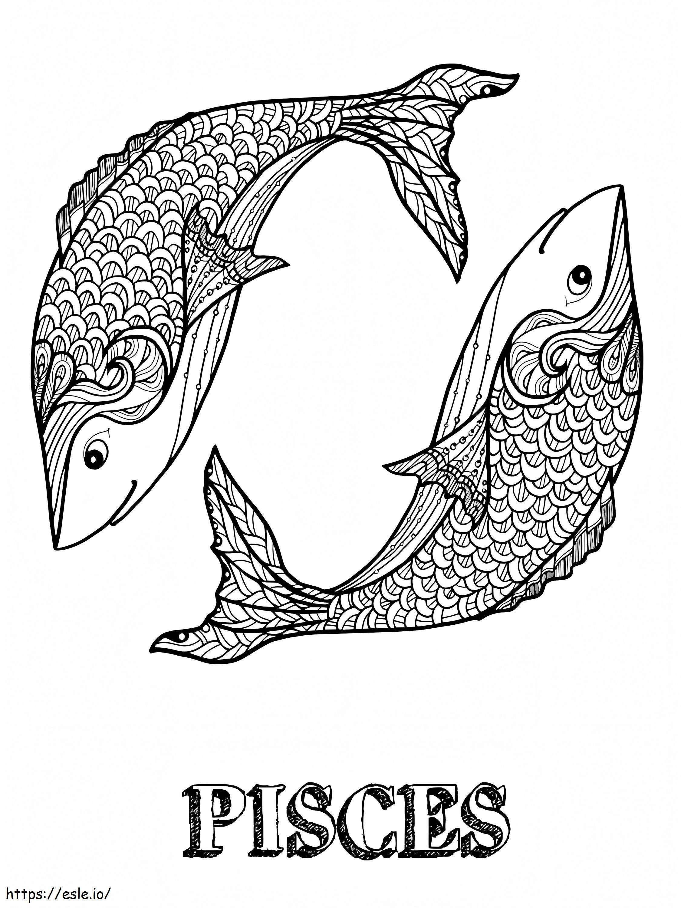Free Pisces coloring page