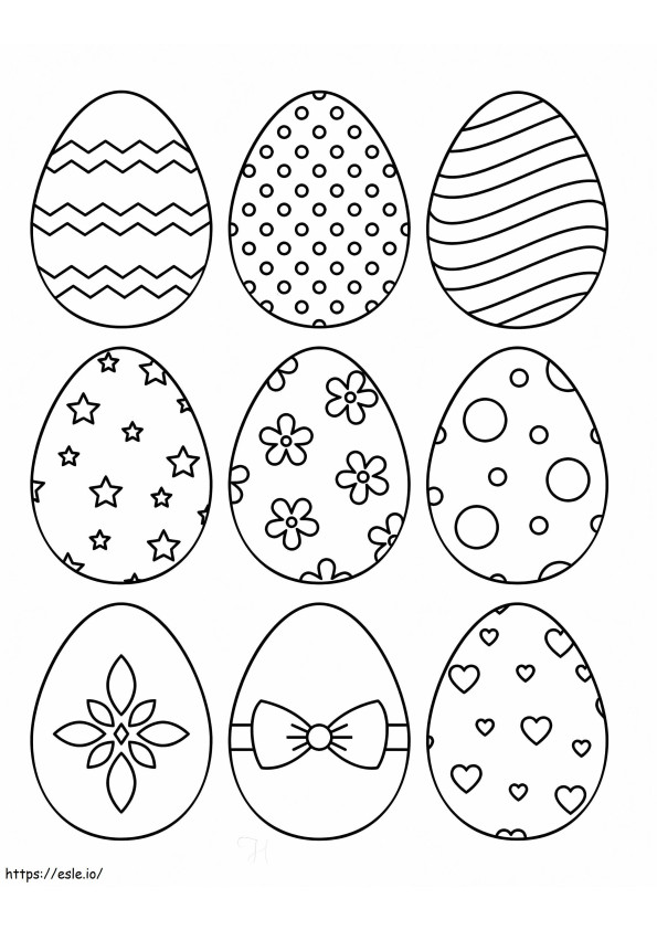 Coloriage Oeufs de Pâques 3 à imprimer dessin